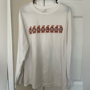 NWOT- University of Maryland Terps- Vintage Brand- Long Sleeve T- white size M